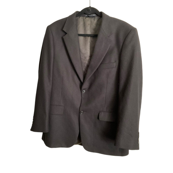Oak Creek Black Lambs Wool Blazer 40R Two-Button Jacket Made in South Africa - Picture 10 of 14